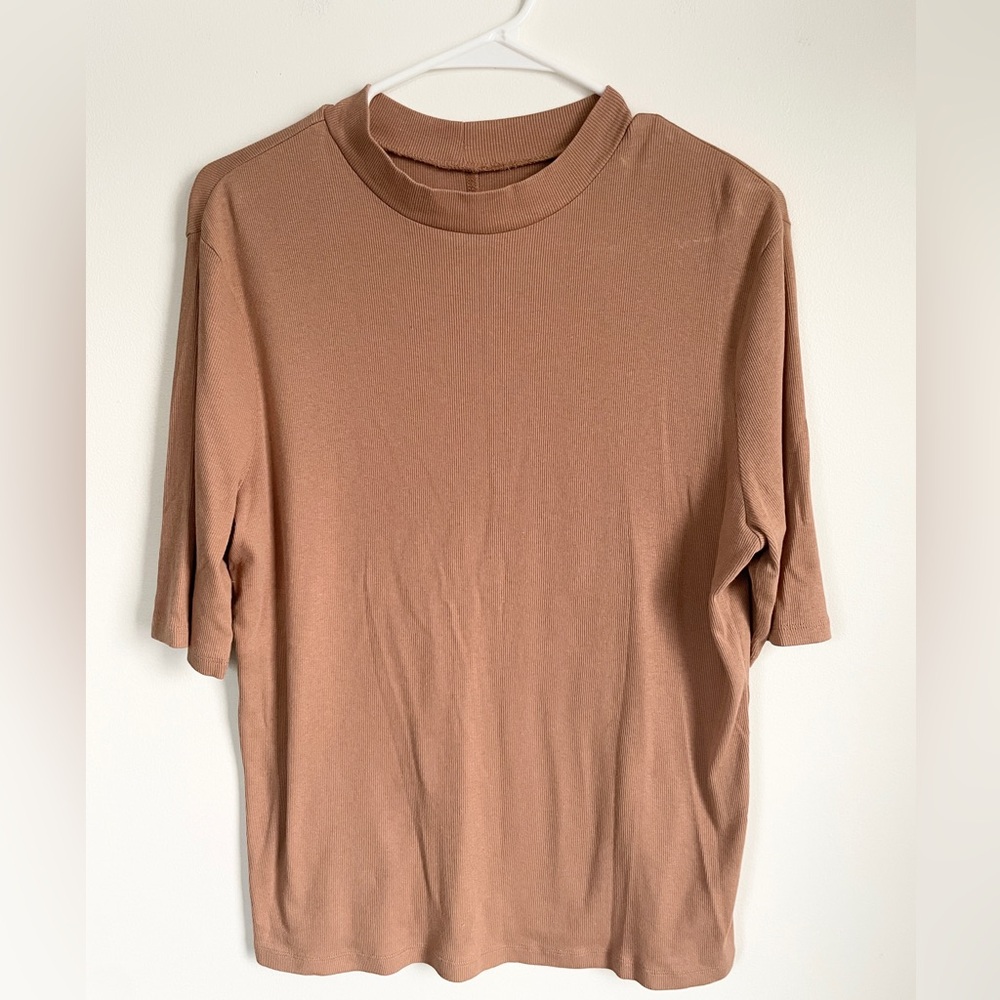 A New Day Ribbed Tan Top